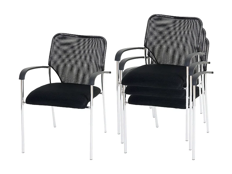 Lot de 4 chaises tissu noire 04_0000552