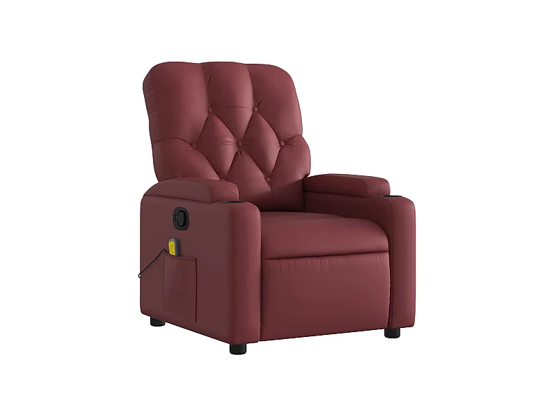 Fauteuil de relaxation TV PVC bordeaux 74 x 86.5 x 93.5 cm DEC027085