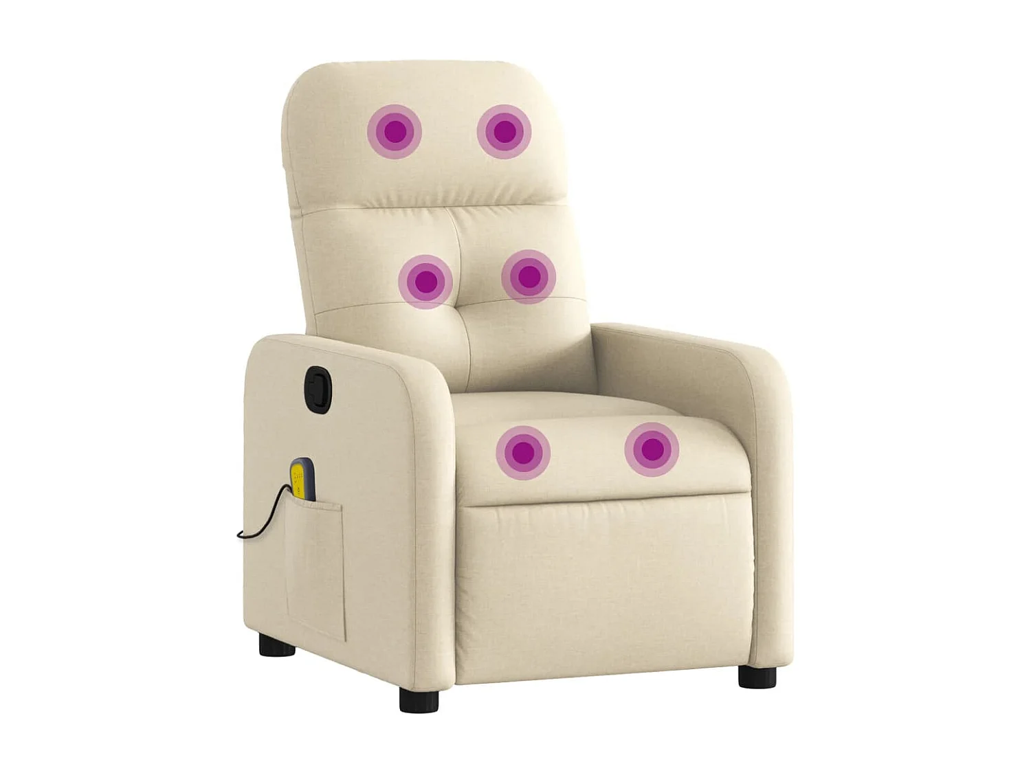 Fauteuil de relaxation TV tissu crème 66 x 89 x 96 cm DEC026887