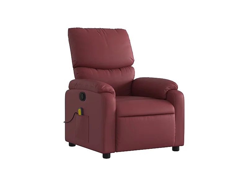 Fauteuil de relaxation TV PVC bordeaux 75 x 99 x 99 cm DEC027078