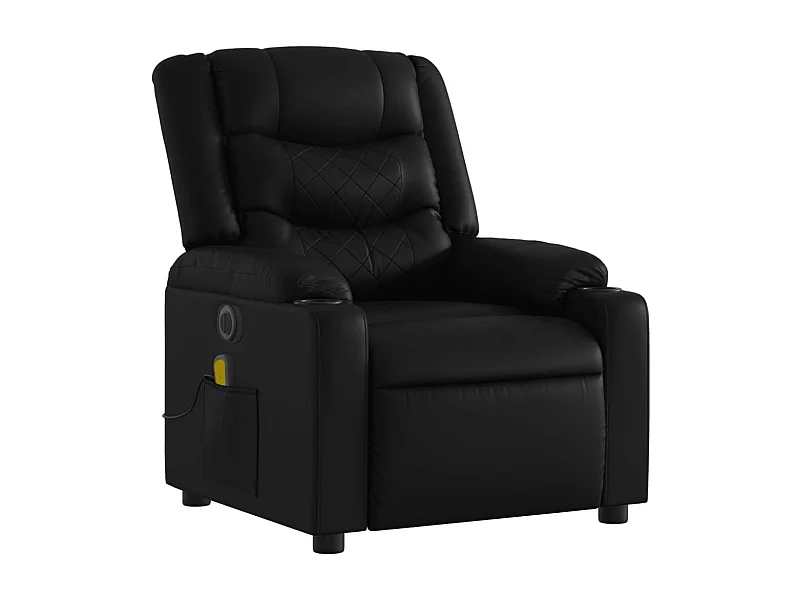 Fauteuil de relaxation TV PVC noire 77 x 93 x 99 cm DEC027216