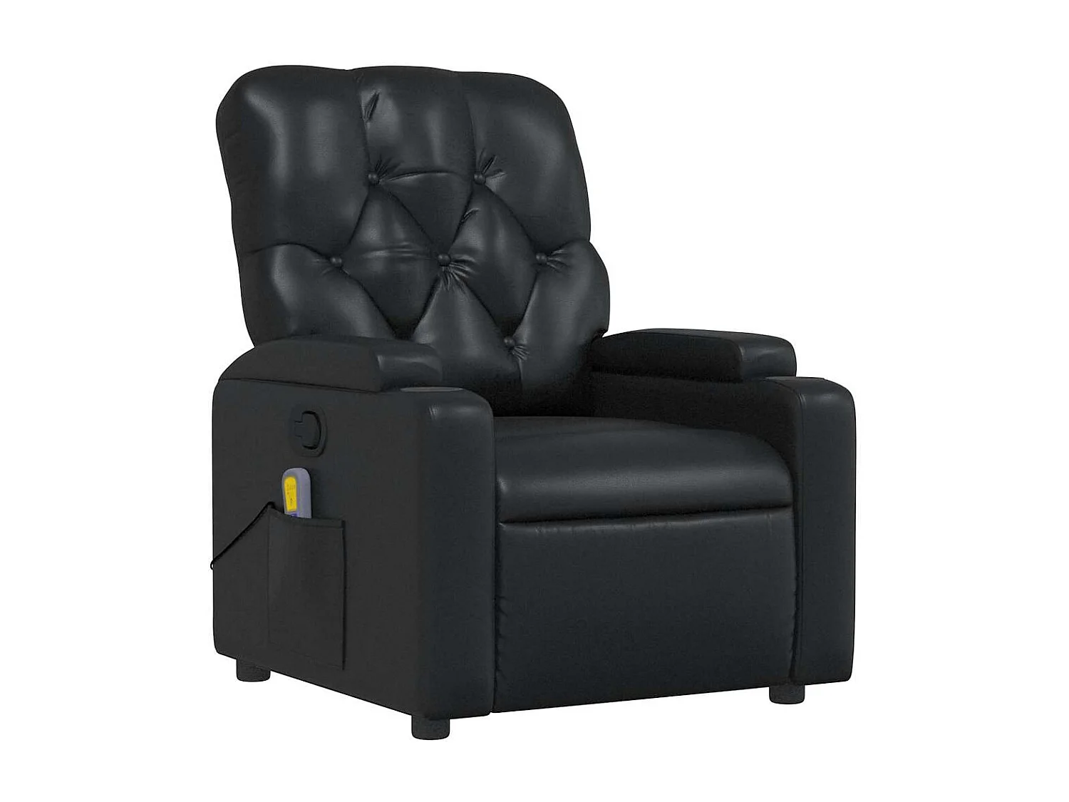 Fauteuil de relaxation TV PVC noire 74 x 86.5 x 93.5 cm DEC027030