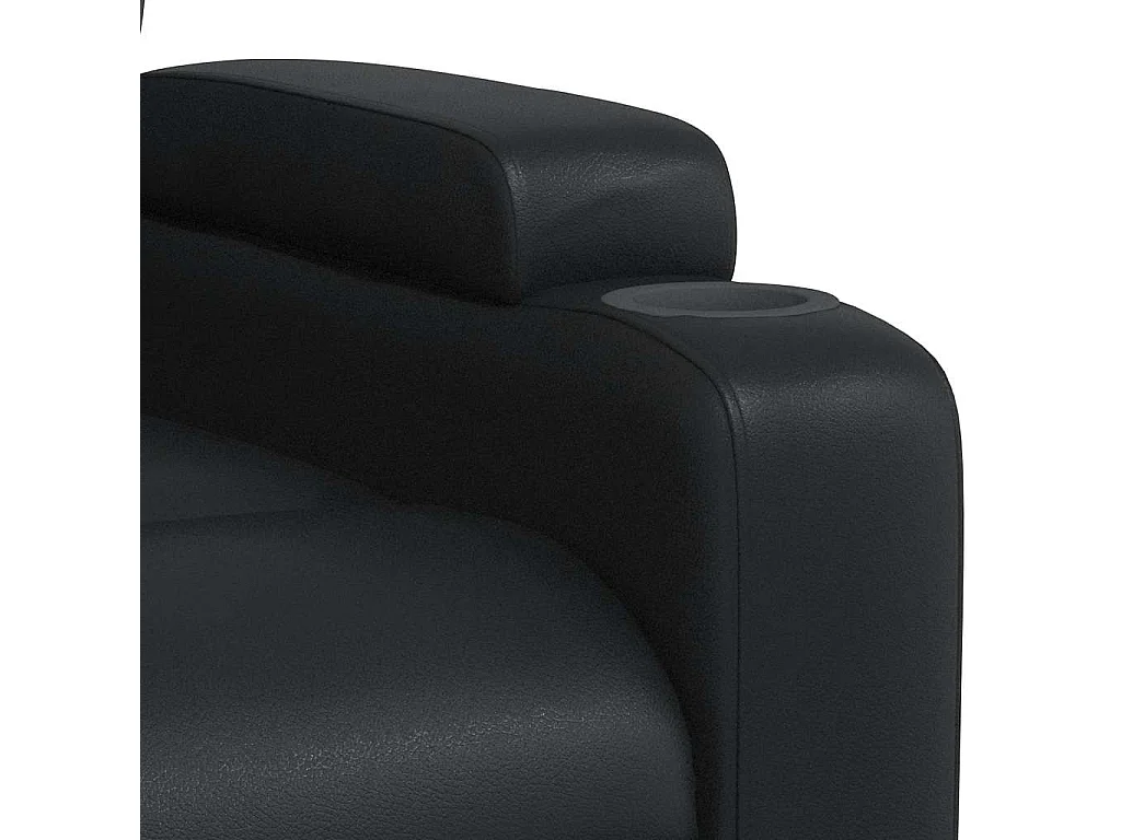 Fauteuil de relaxation TV PVC noire 74 x 86.5 x 93.5 cm DEC027030