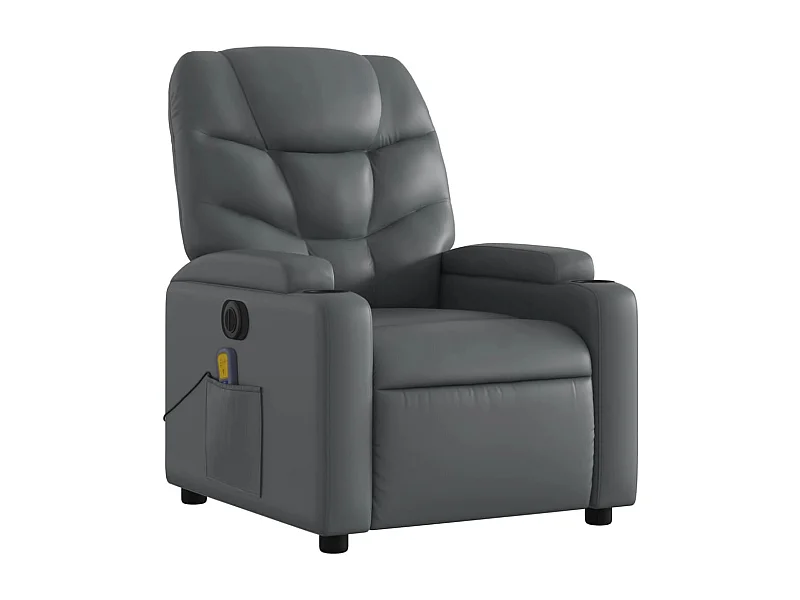 Fauteuil de relaxation TV PVC grise 74 x 89 x 100 cm DEC027182
