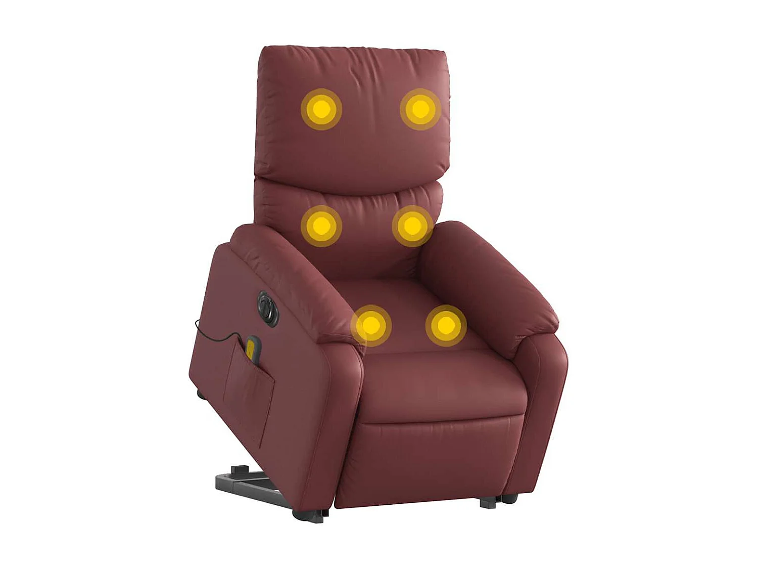 Fauteuil de relaxation fonction PVC bordeaux 75 x 99 x 99 cm DEC027836