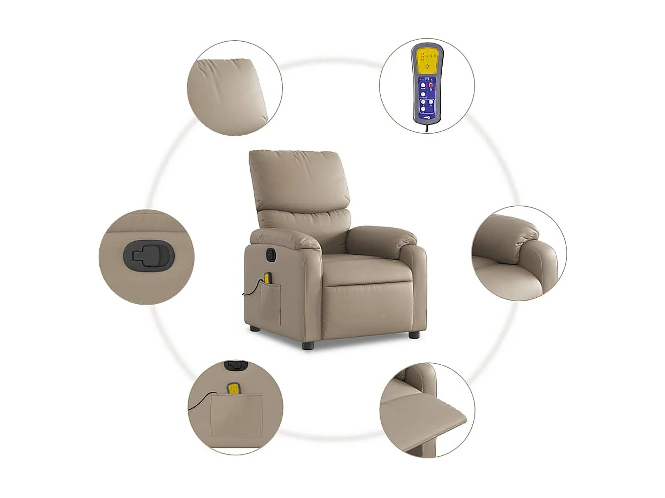 Fauteuil de relaxation TV PVC 75 x 99 x 99 cm DEC026873