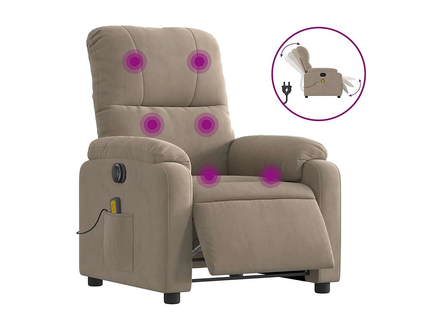 Fauteuil de relaxation fonction tissu 75 x 89.5 x 103.5 cm DEC027859