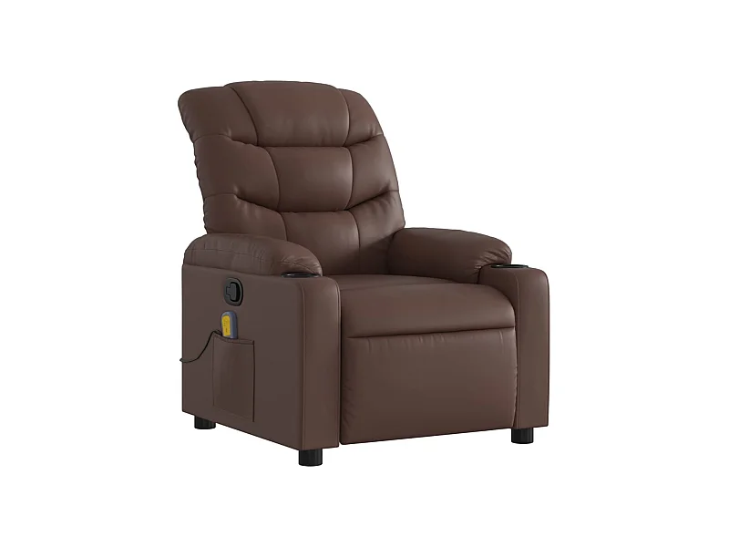 Fauteuil de relaxation TV PVC marron 75.5 x 93 x 99.5 cm DEC027004