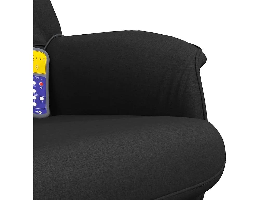 Fauteuil de relaxation TV tissu noire 71 x 76.5 x 105.5 cm DEC026870