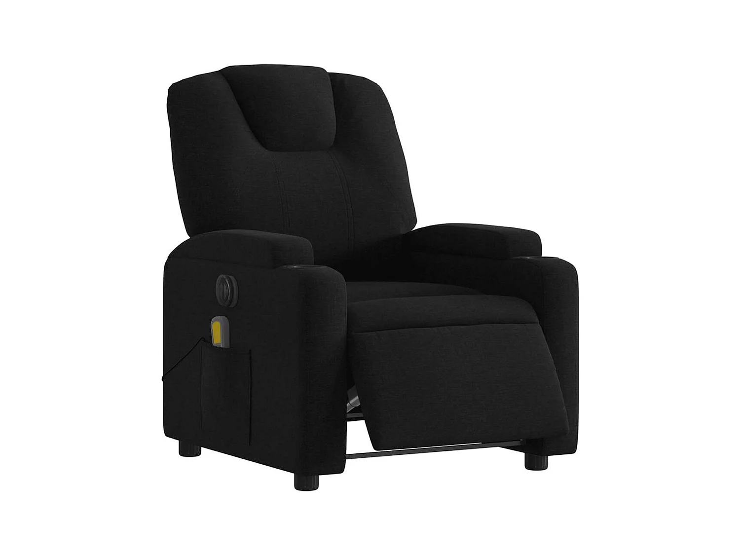 Fauteuil de relaxation TV tissu noire 74 x 88 x 97 cm DEC027235