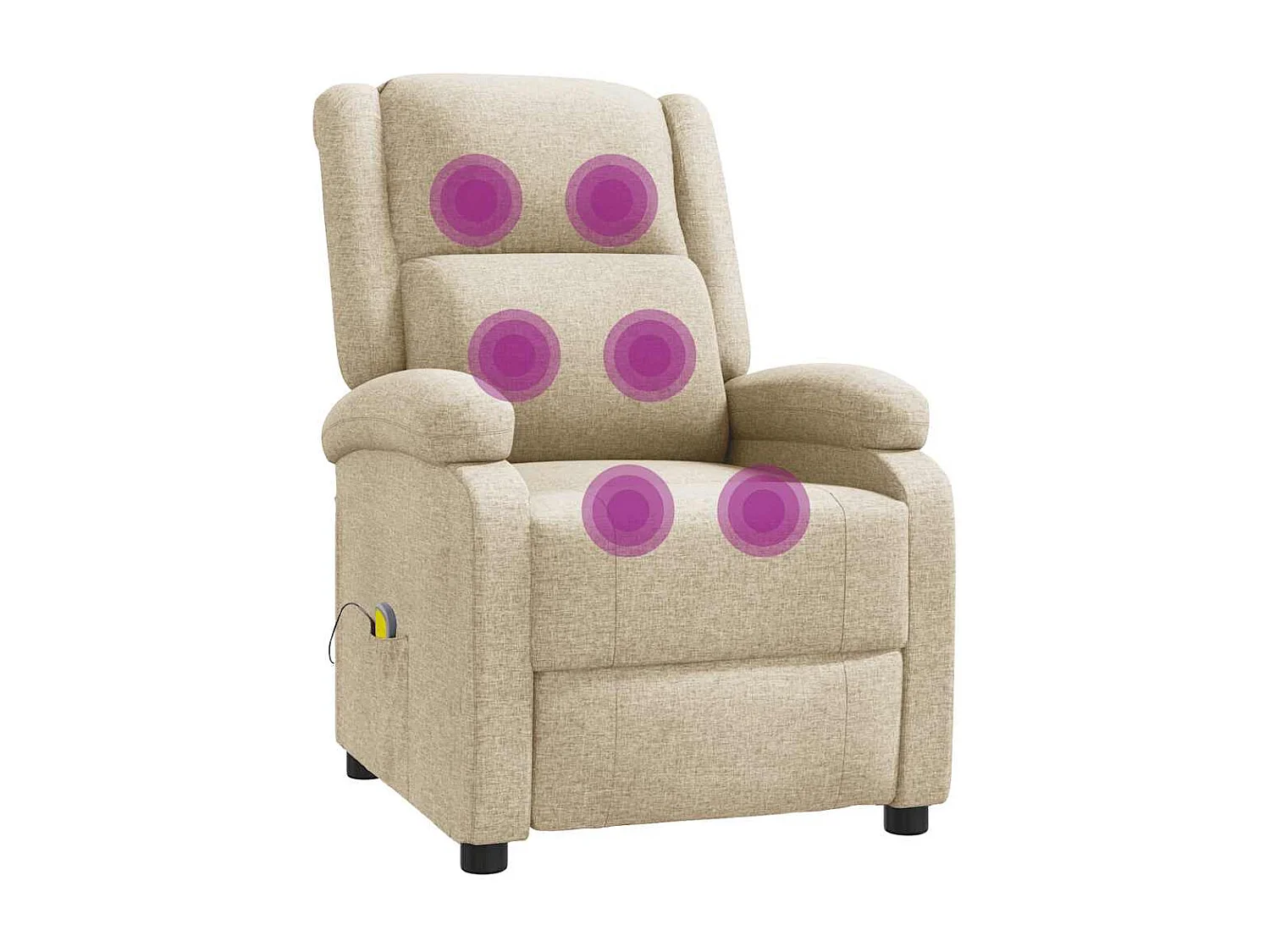 Fauteuil de relaxation avec tissu crème 70 x 93 x 98 cm DEC029180