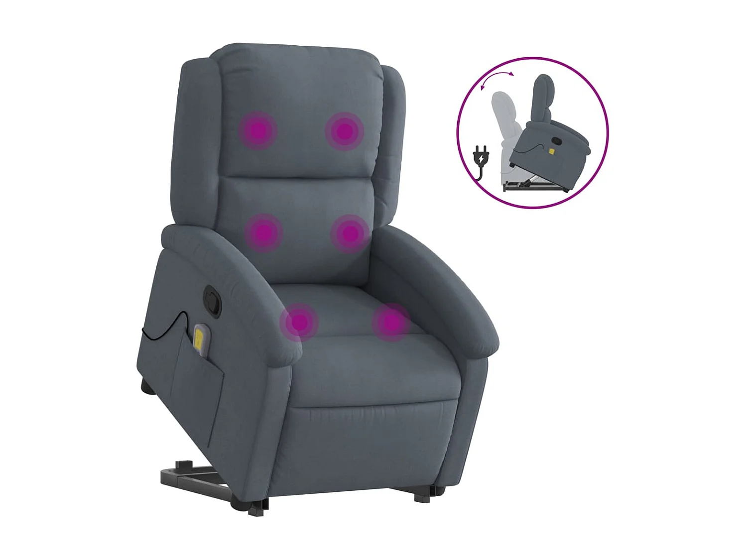 Fauteuil de relaxation TV grise 71 x 86.5 x 99.5 cm DEC026968