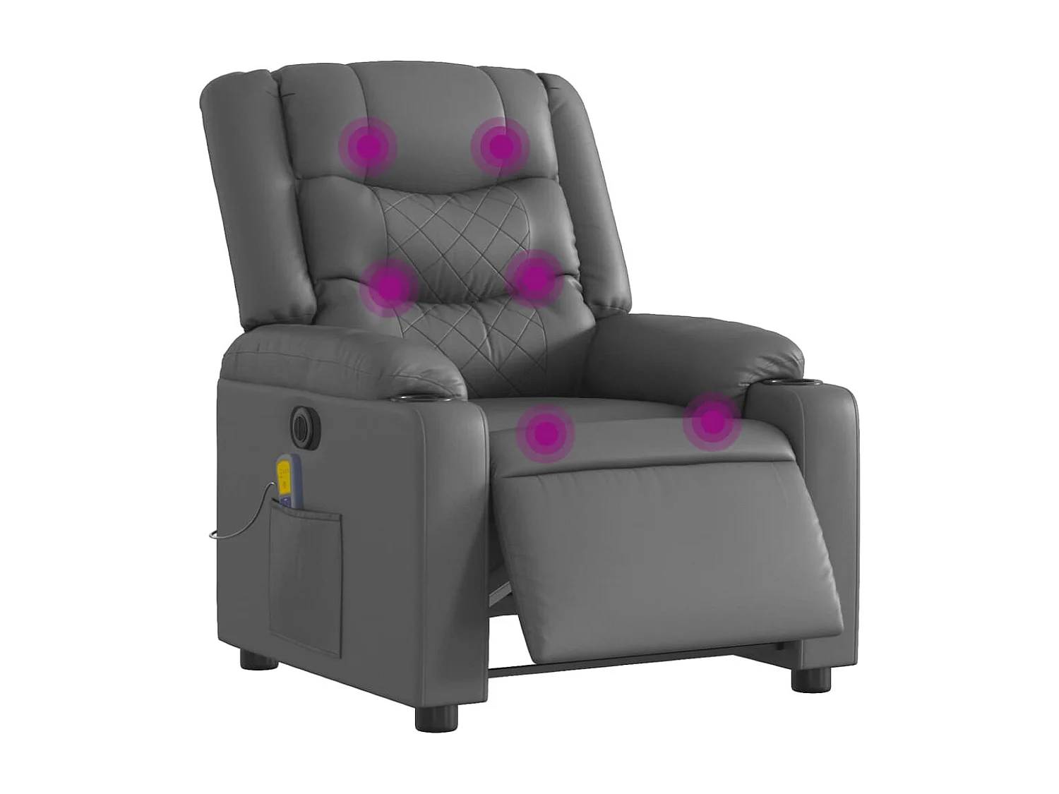 Fauteuil de relaxation TV PVC grise 77 x 93 x 99 cm DEC027173