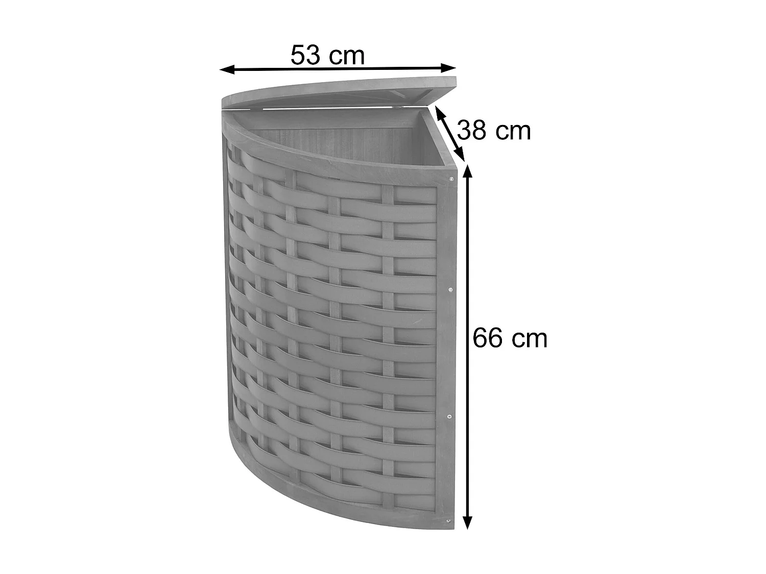 Panier à linge d'angle MCW-H87,  brun