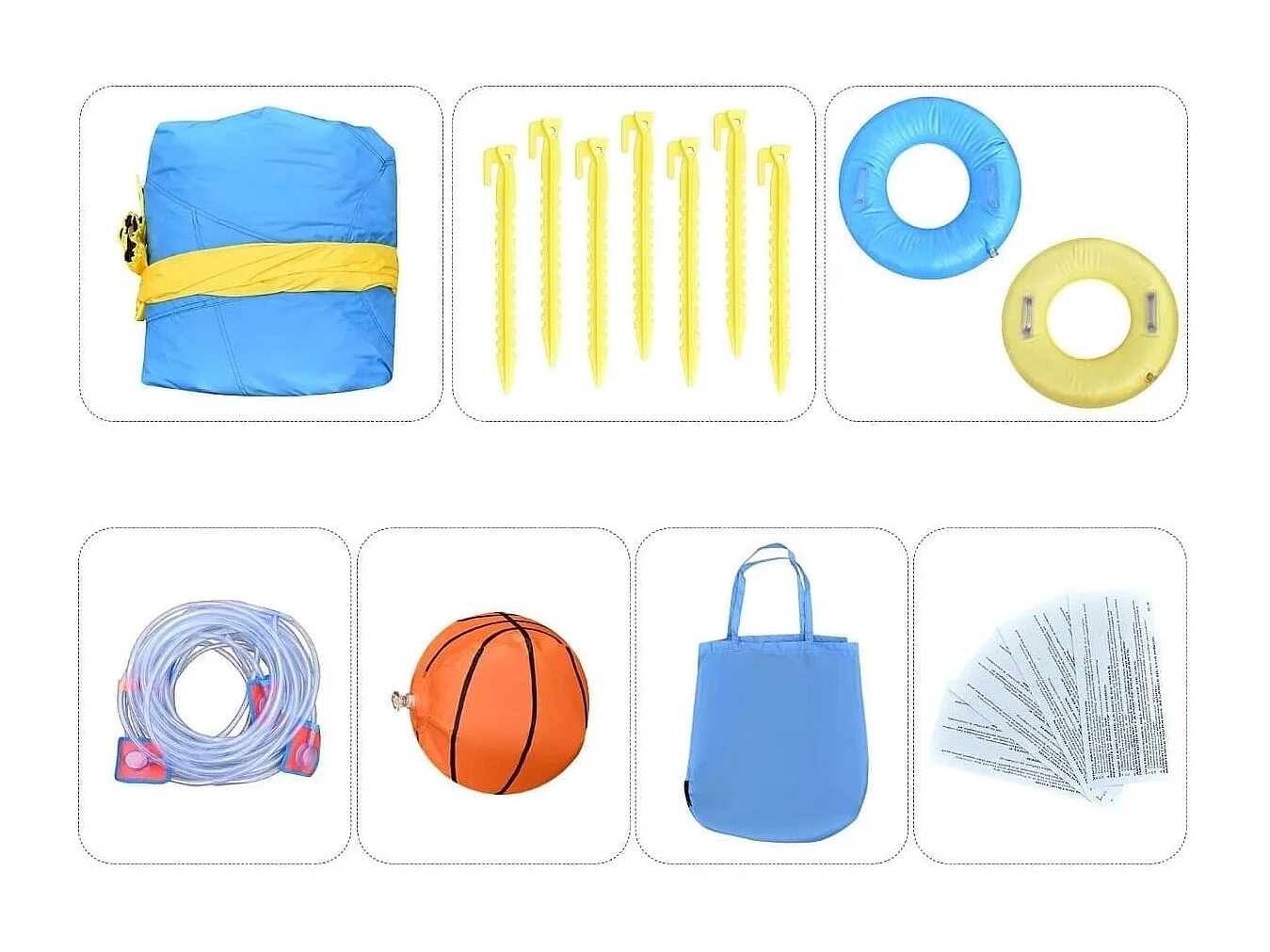 Château gonflable avec soufflerie 680W toboggan aquatique mur d'escalade panier de basket pistolet à eau