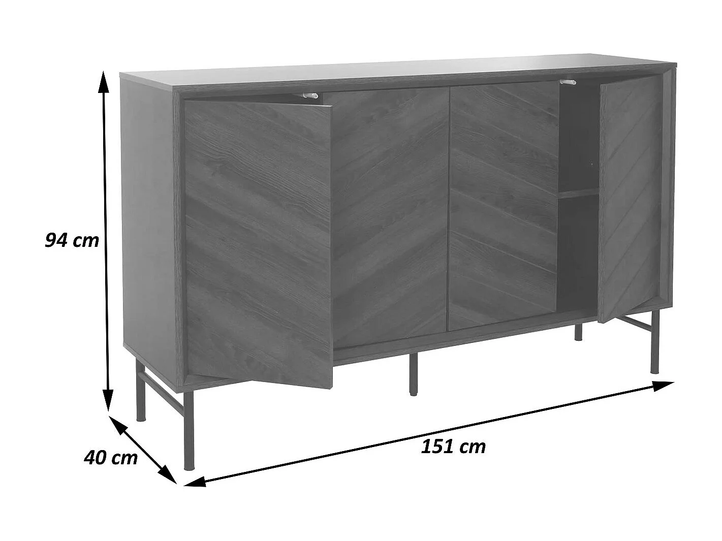 Buffet MCW-M50,  gris foncé