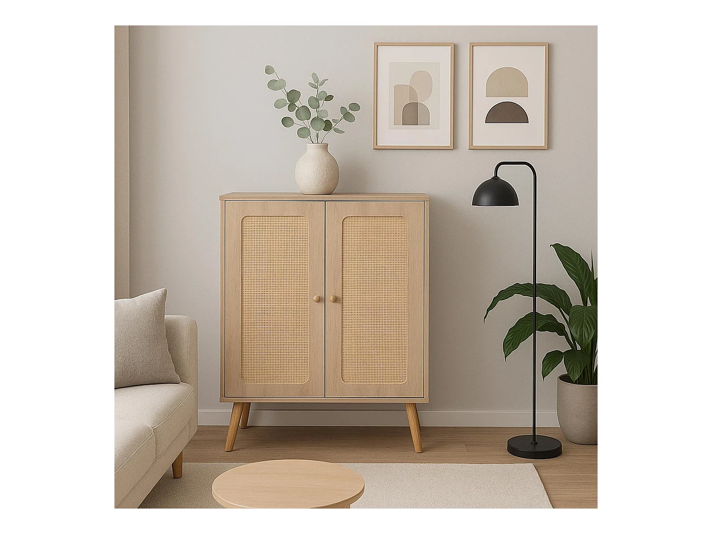 Buffet haut MCW-M38,  aspect chêne