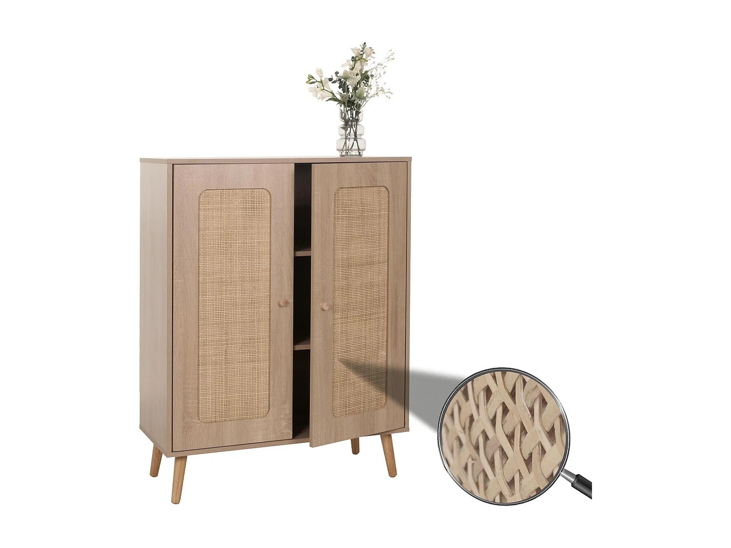 Buffet haut MCW-M38,  aspect chêne