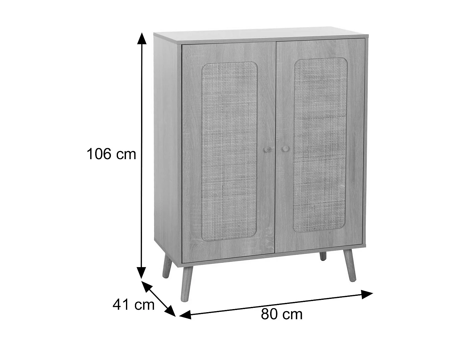 Buffet haut MCW-M38,  aspect chêne