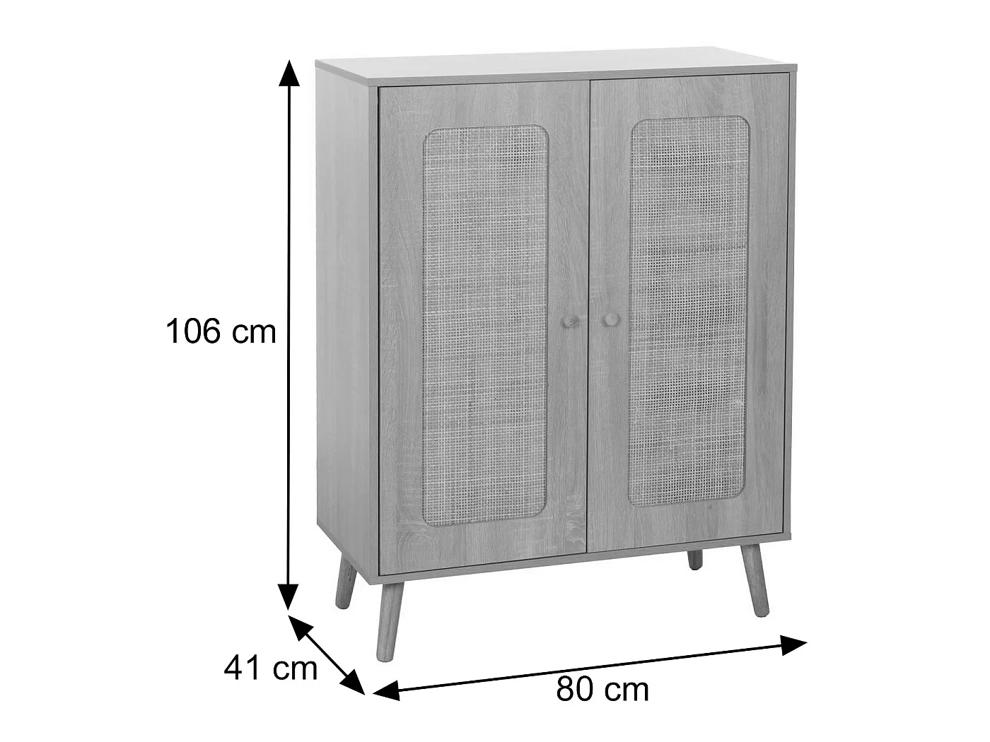 Highboard MCW-M38,  Oak Finish