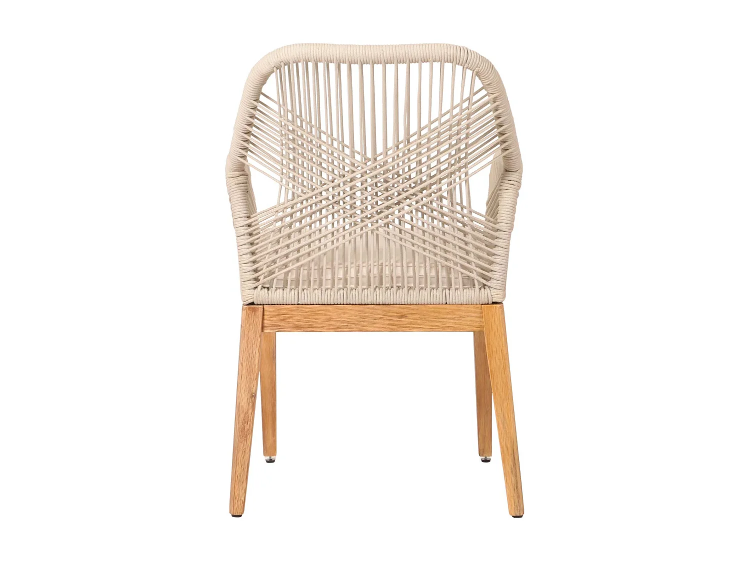 Chaise de jardin MCW-H56b (lot de 2),  beige coussin crème-blanc