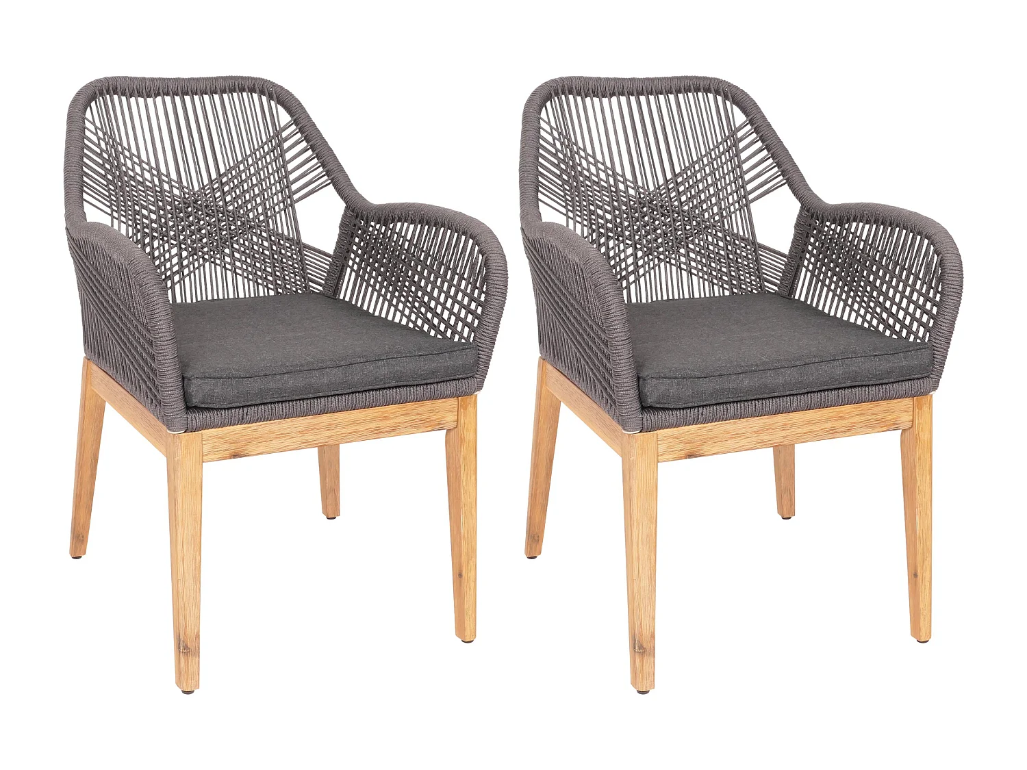 Chaise de jardin MCW-H56b (lot de 2),  gris coussin anthracite