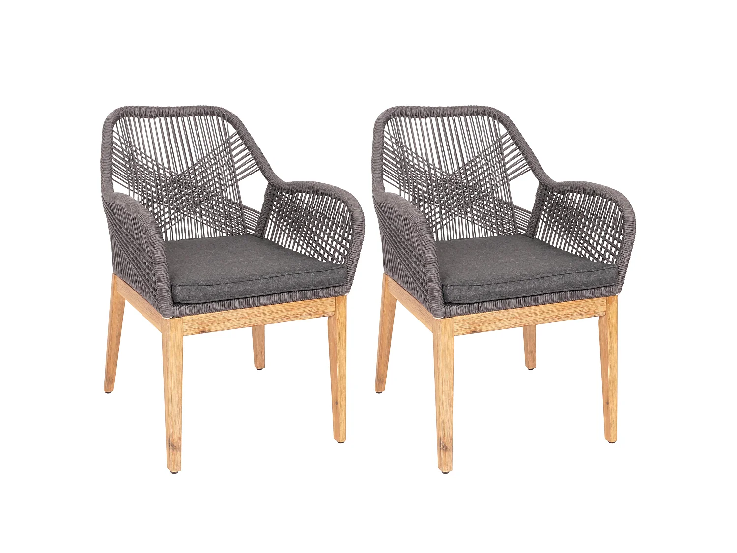 Tuinstoel MCW-H56b (set van 2),  grijs antraciet kussens