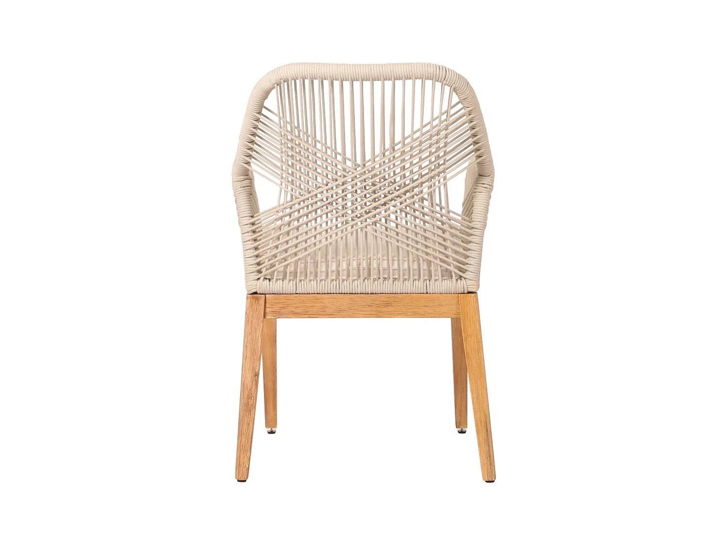 Chaise de jardin MCW-H56b,  beige coussin crème-blanc