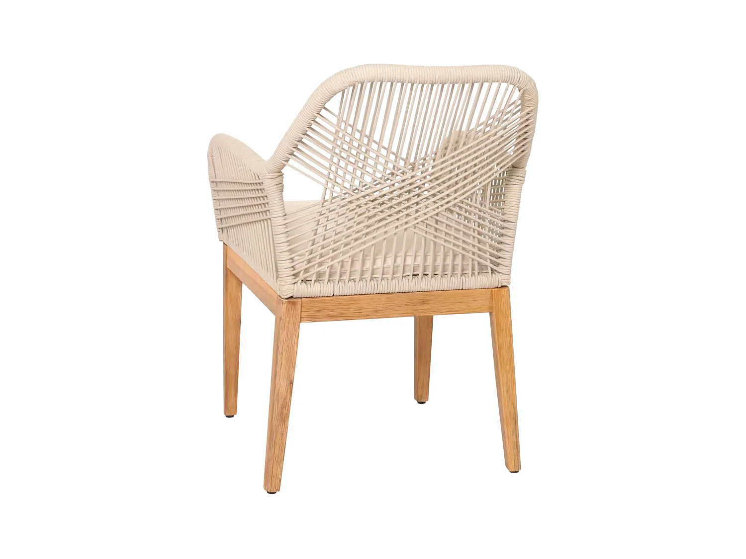 Chaise de jardin MCW-H56b,  beige coussin crème-blanc