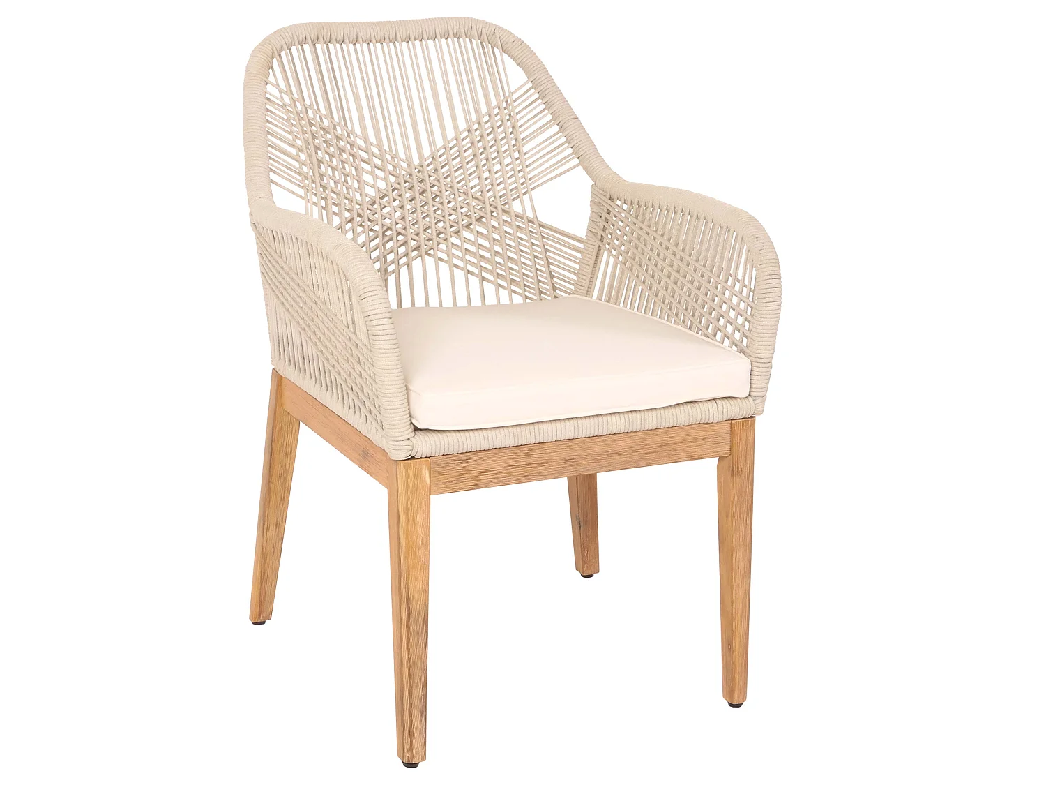 Tuinstoel MCW-H56b,  beige kussens crème-wit