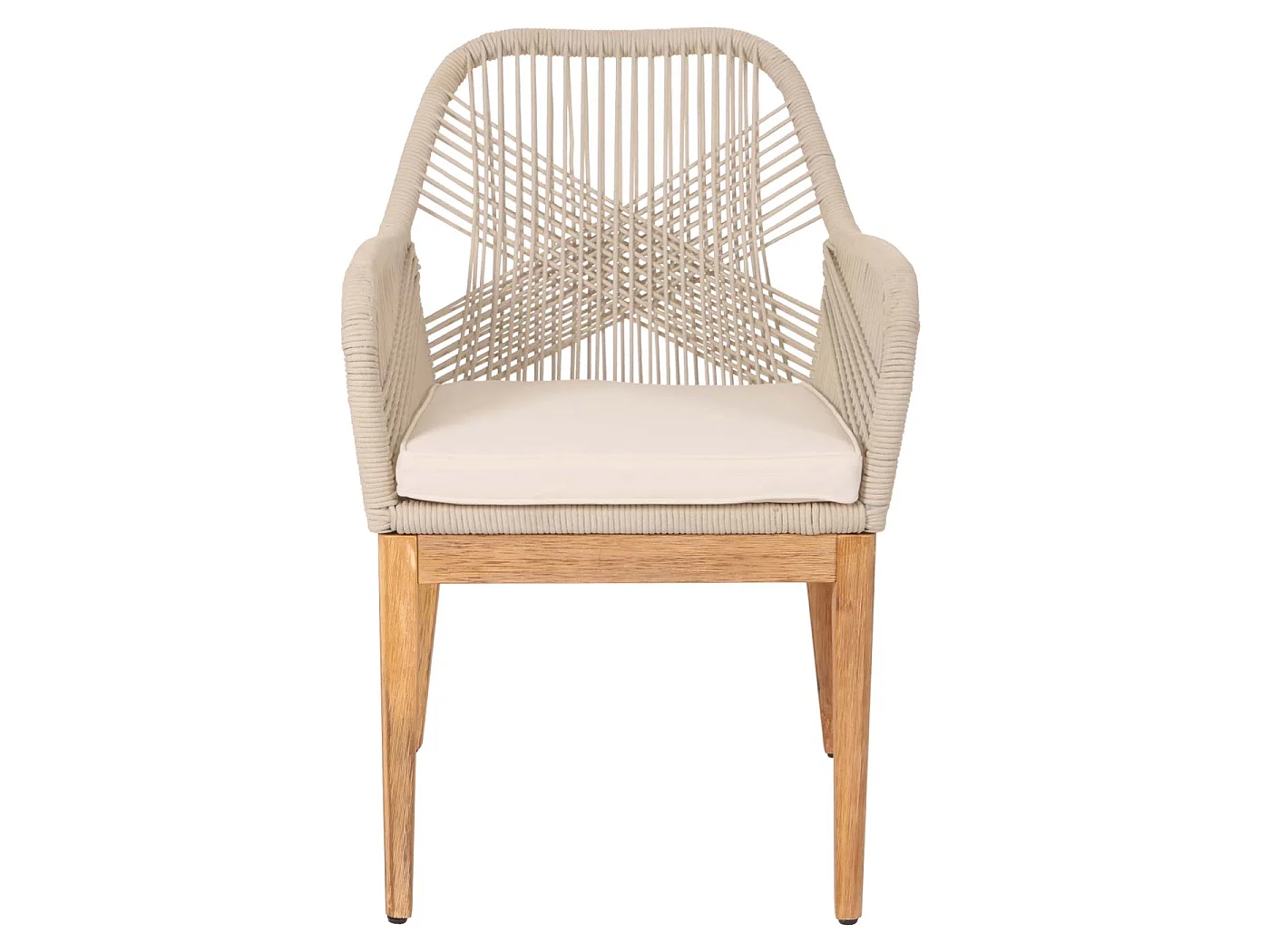 Tuinstoel MCW-H56b,  beige kussens crème-wit