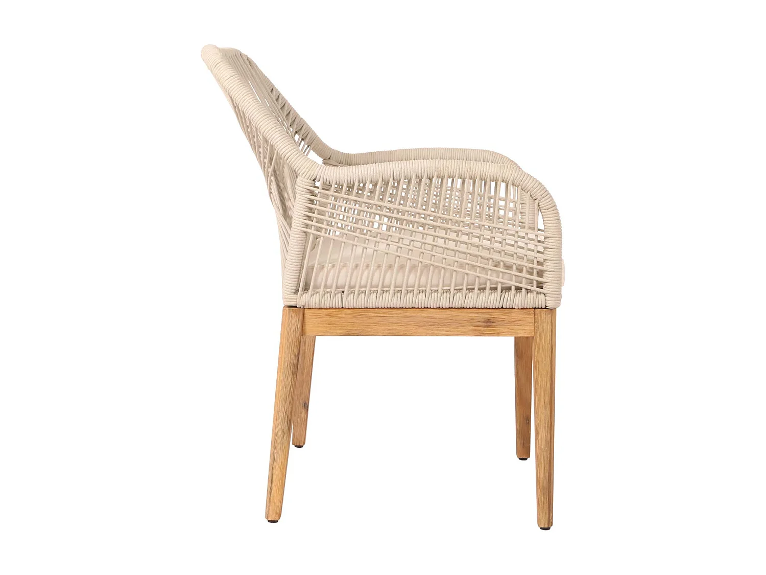 Tuinstoel MCW-H56b,  beige kussens crème-wit