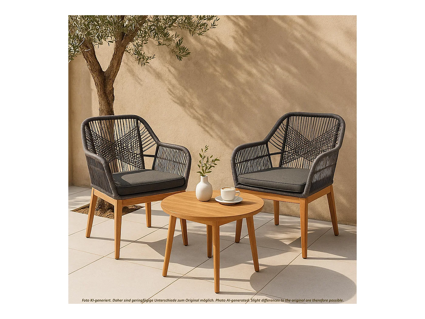 Gartenstuhl MCW-H56b, Grau Kissen anthrazit