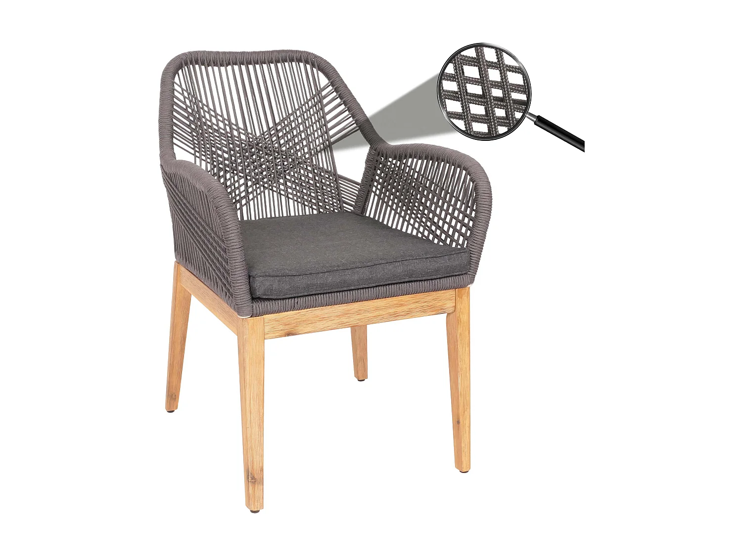 Chaise de jardin MCW-H56b,  gris coussin anthracite