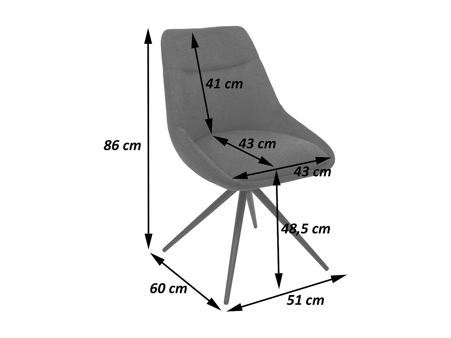 Esszimmerstuhl MCW-M65, Grau