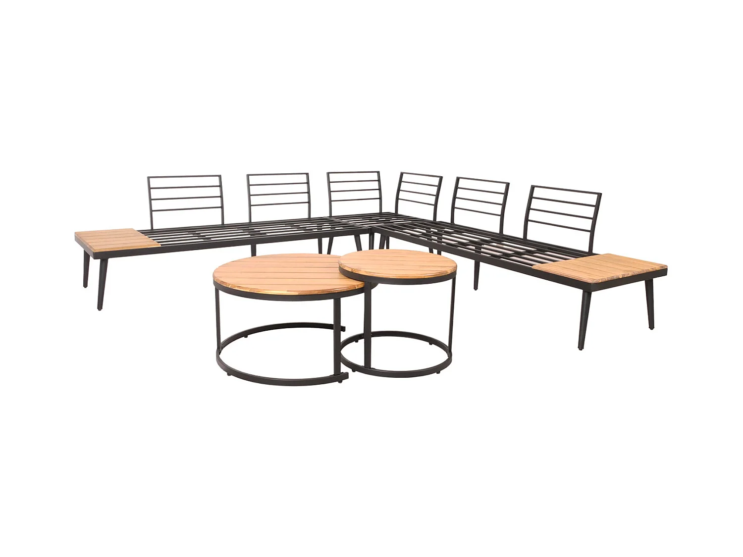 Tuinset MCW-H54c,  lichtbruin, kussens beige