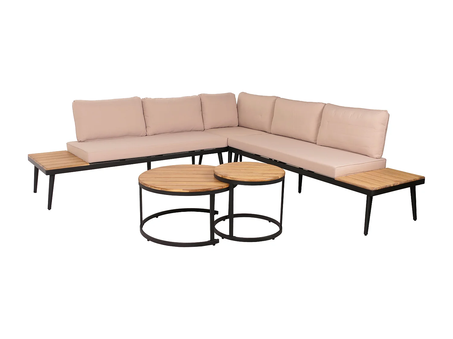 Garten-Garnitur MCW-H54c, Hellbraun, Kissen beige