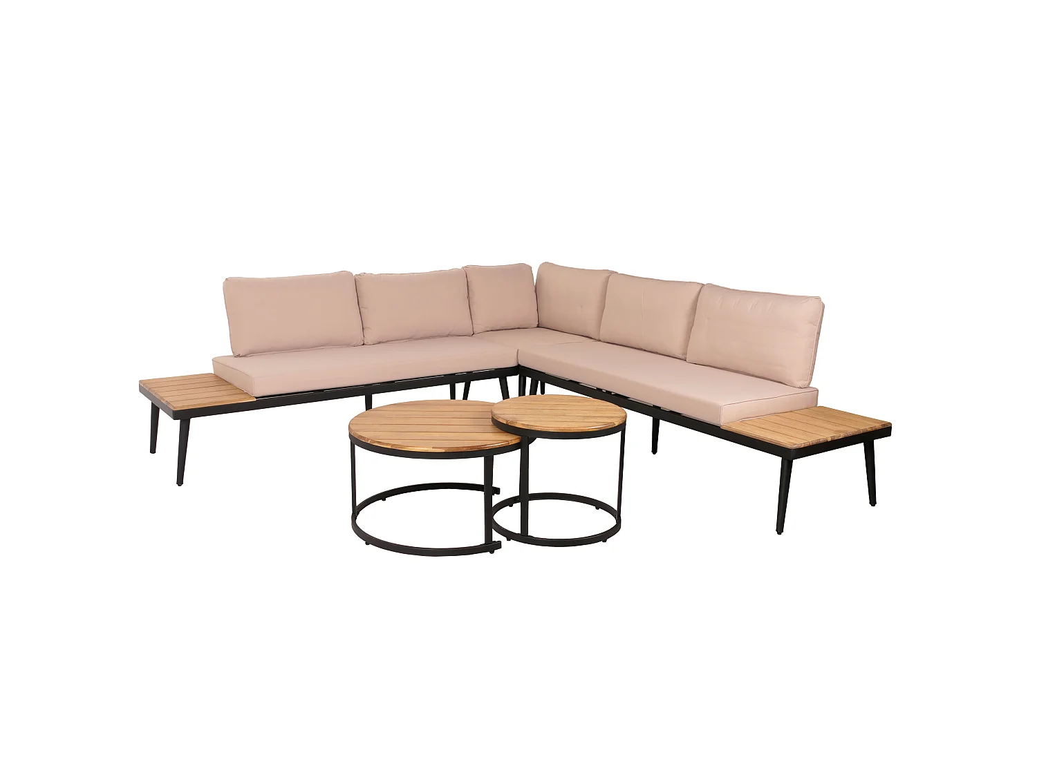 Garten-Garnitur MCW-H54c, Hellbraun, Kissen beige