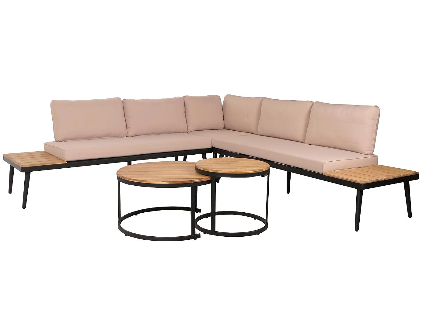 Garten-Garnitur MCW-H54c, Hellbraun, Kissen beige