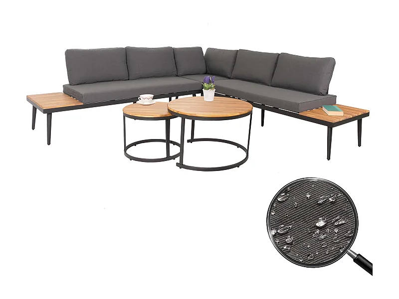 Zestaw ogrodowy MCW-H54c,  brąz, poduszki ciemnoszare