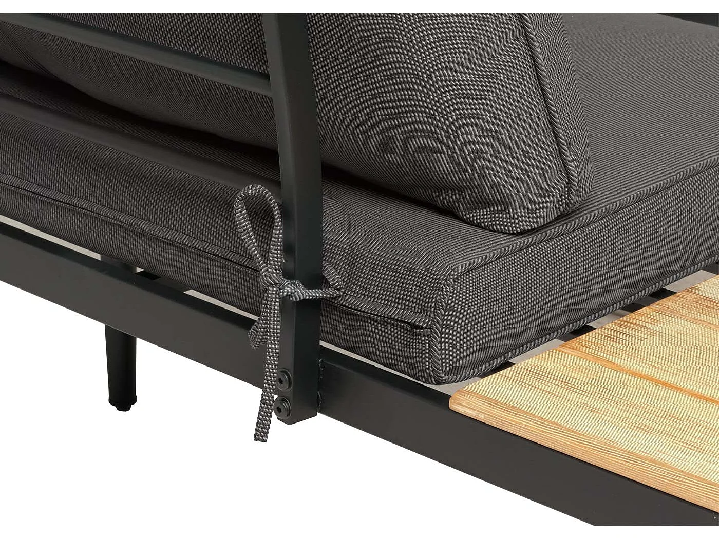 Garten-Garnitur MCW-H54c, Hellbraun, Kissen dunkelgrau