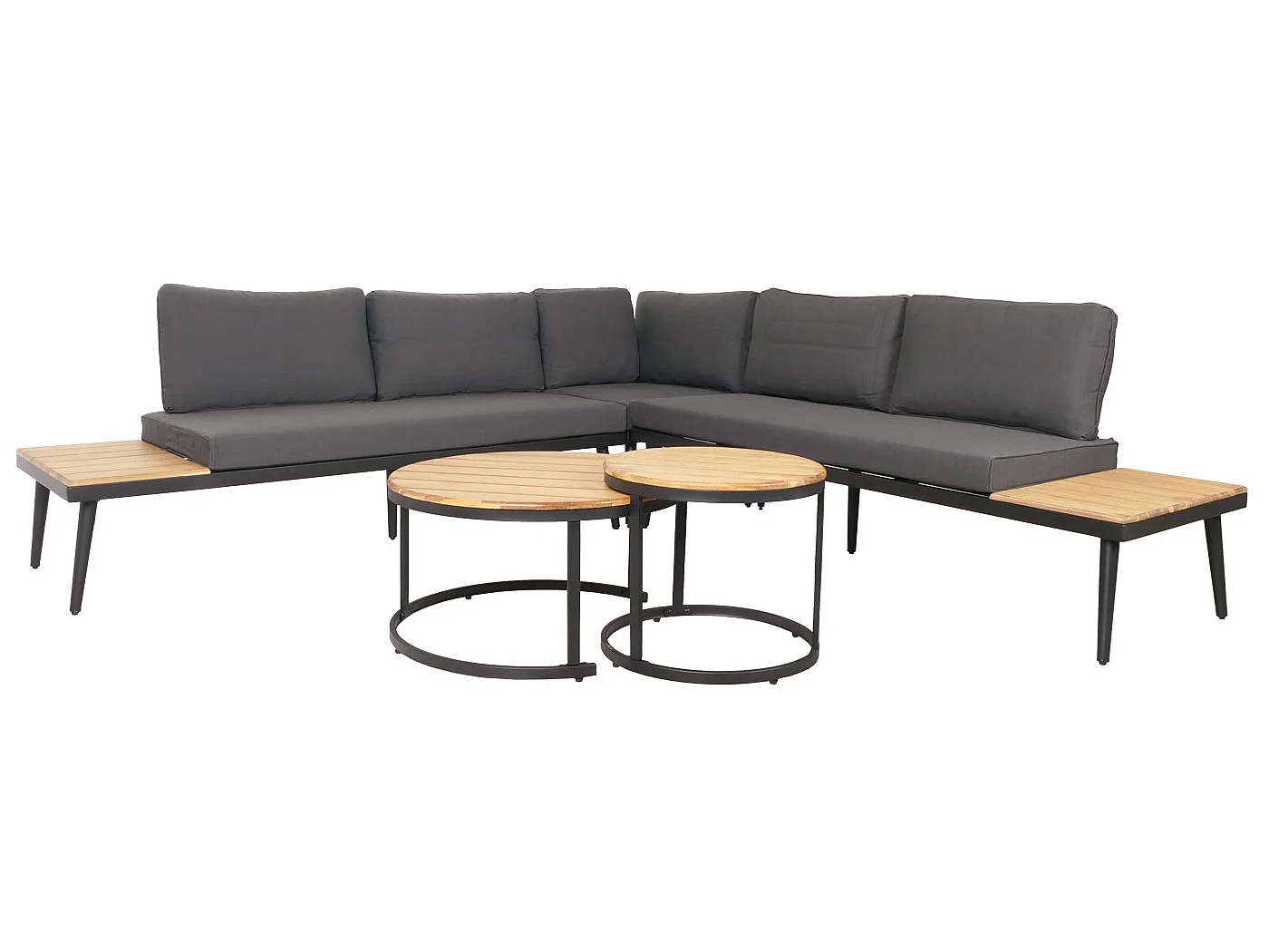 Tuinset MCW-H54c,  lichtbruin, kussens donkergrijs