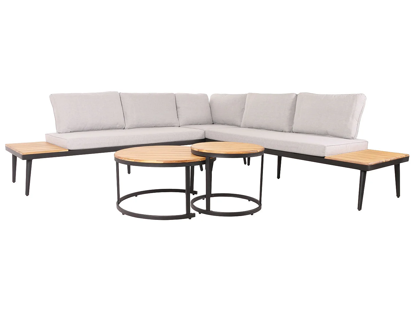 Tuinset MCW-H54c,  lichtbruin, kussens lichtgrijs