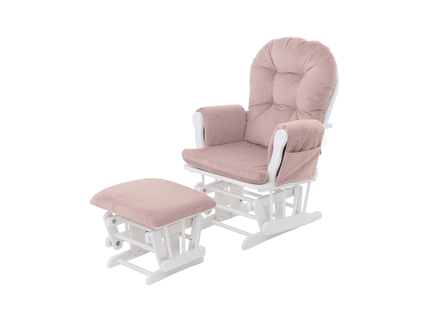 Fauteuil de relaxation MCW-C76,  rose Bâti blanc