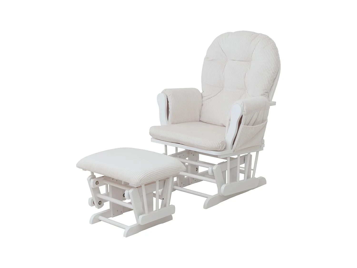 Fauteuil de relaxation MCW-C76,  crème Bâti blanc