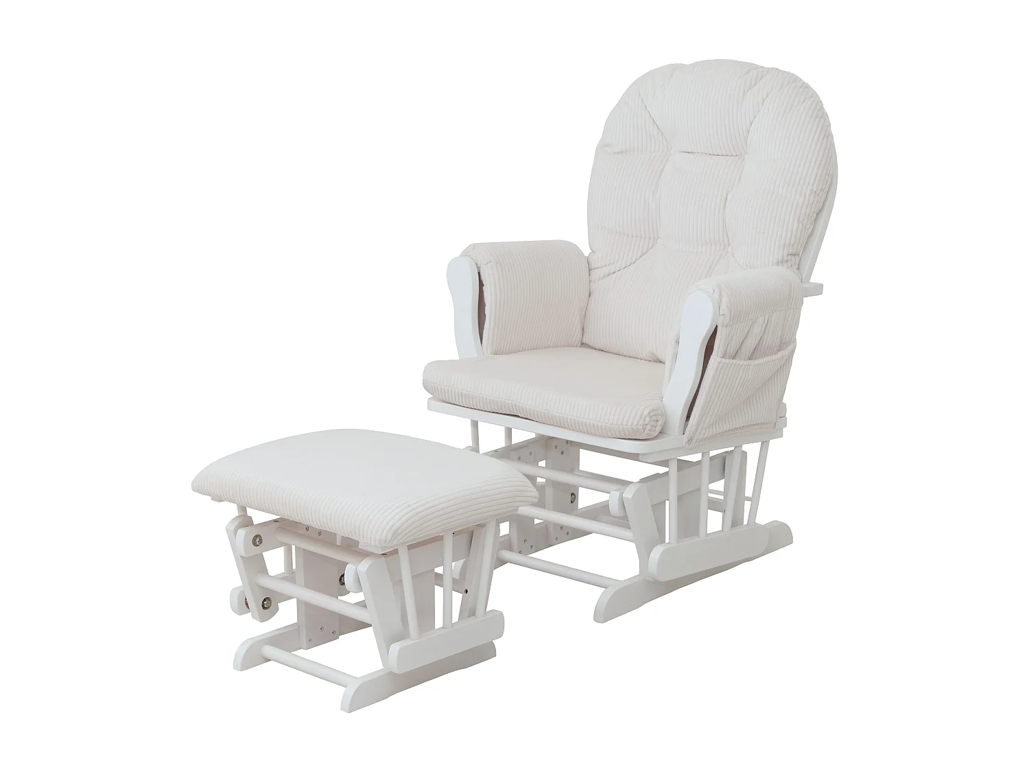 Relaxsessel MCW-C76, Creme Gestell weiß