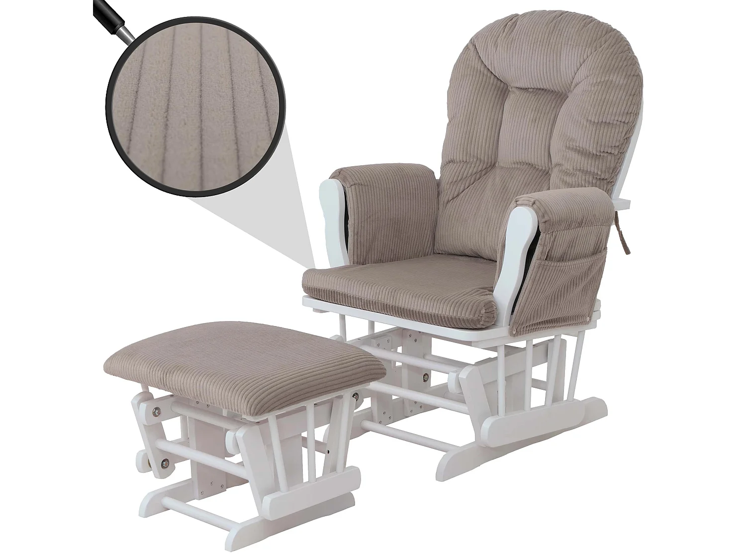 Fauteuil de relaxation MCW-C76,  gris clair Bâti blanc