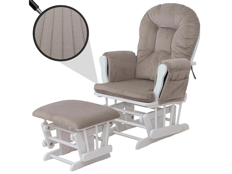Fauteuil de relaxation MCW-C76,  gris clair Bâti blanc