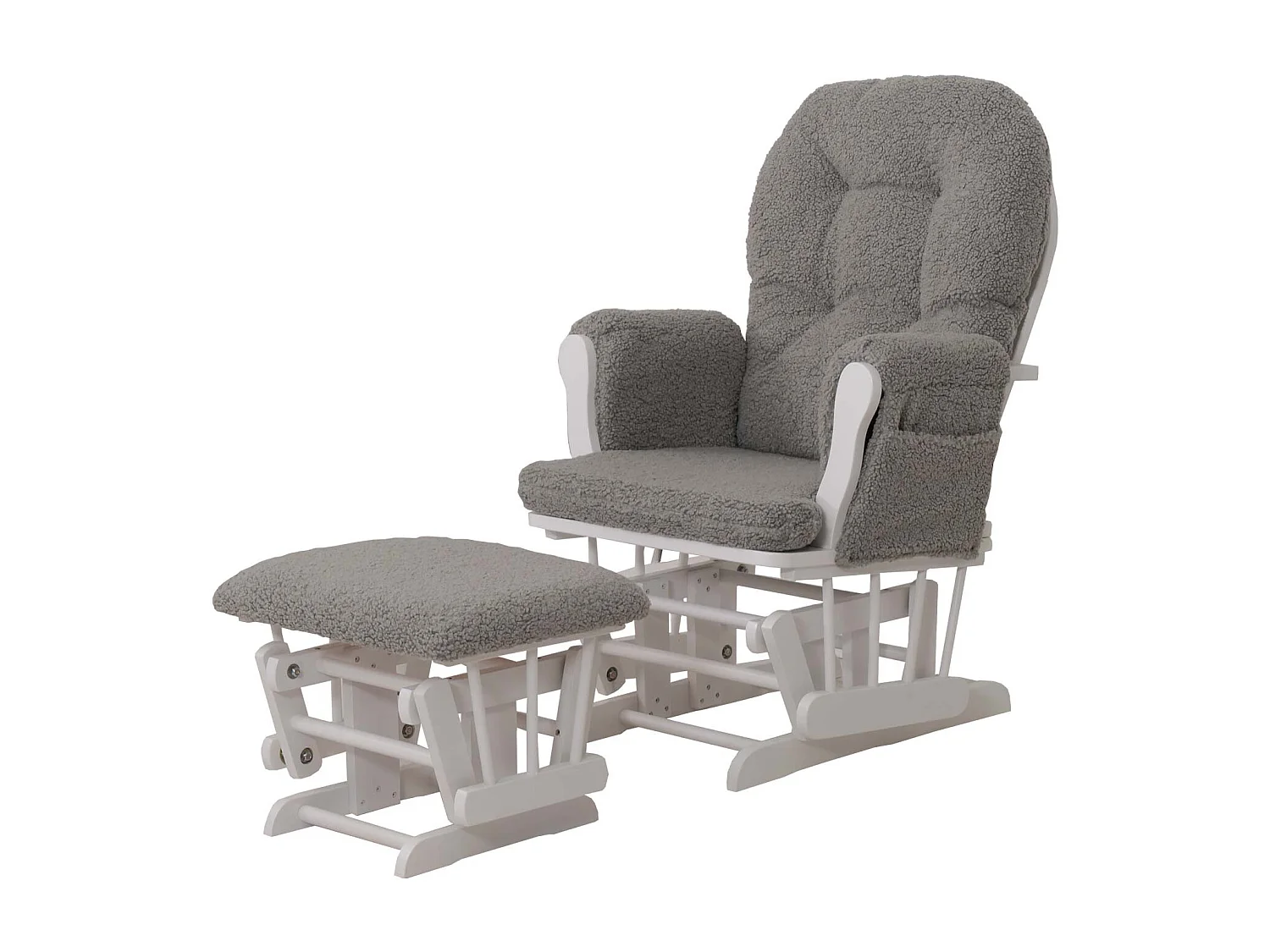 Fauteuil de relaxation MCW-C76,  gris Bâti blanc