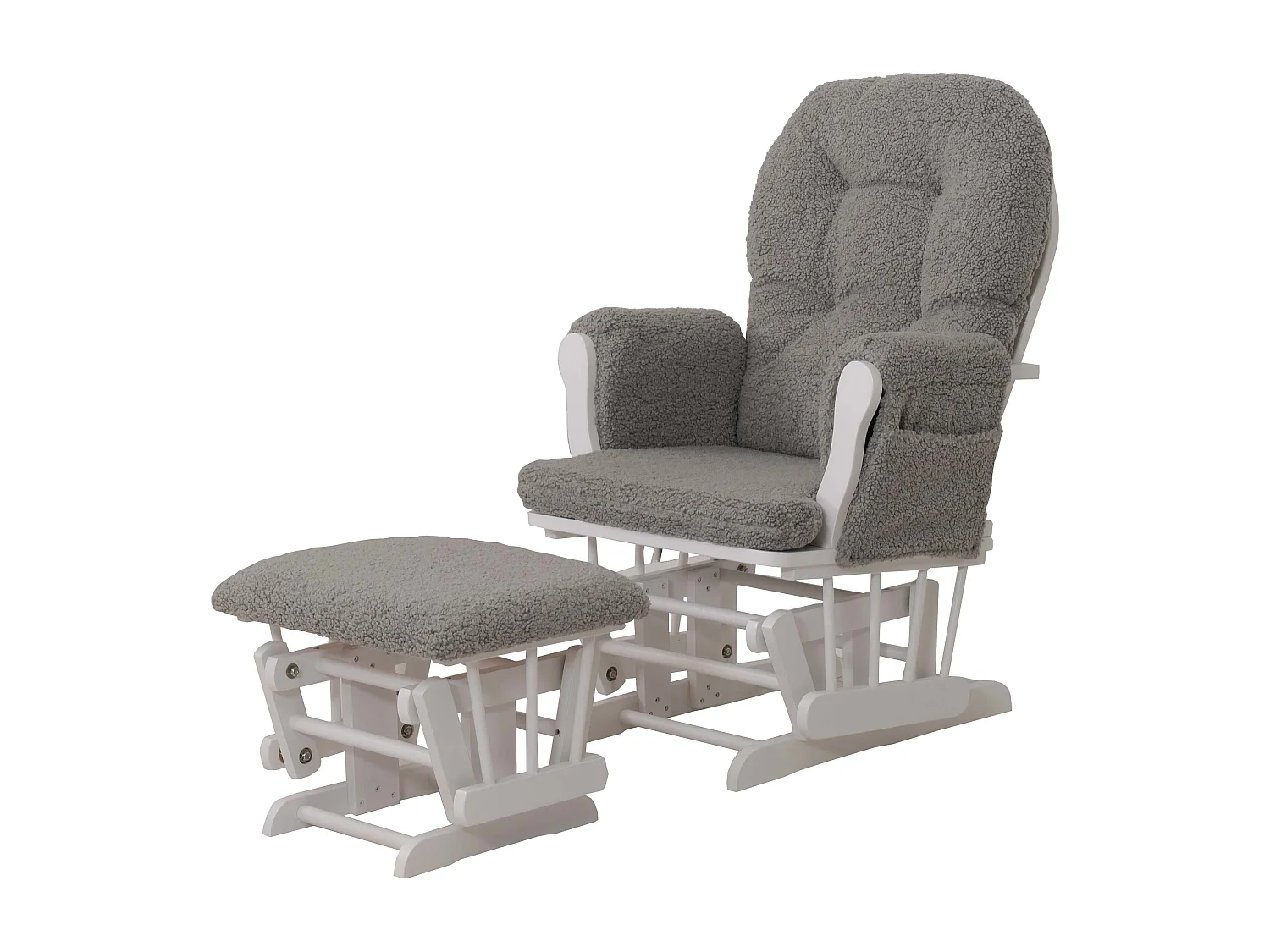 Fauteuil de relaxation MCW-C76,  gris Bâti blanc